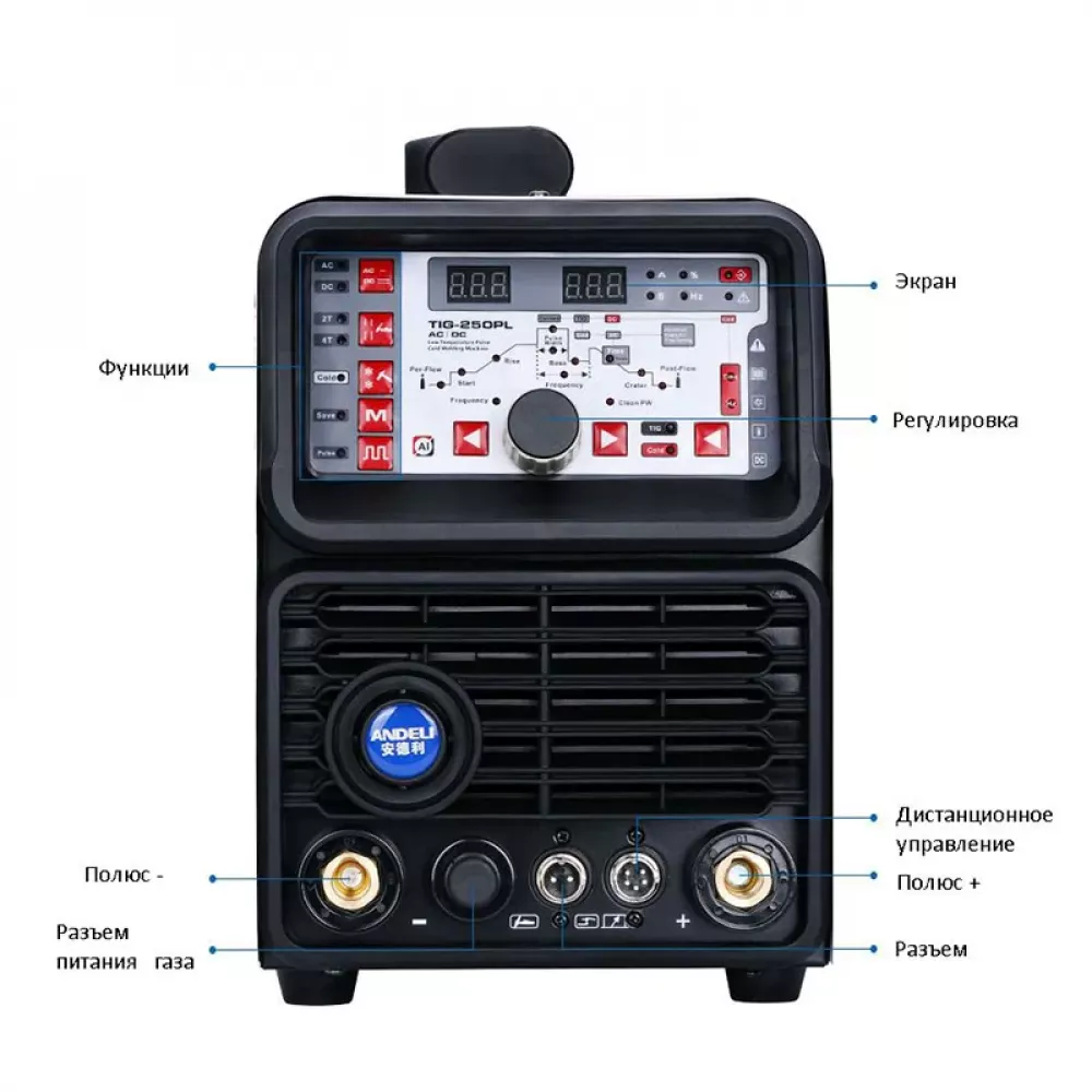 Andeli TIG-250PL сварочный инвертор ADL20-109