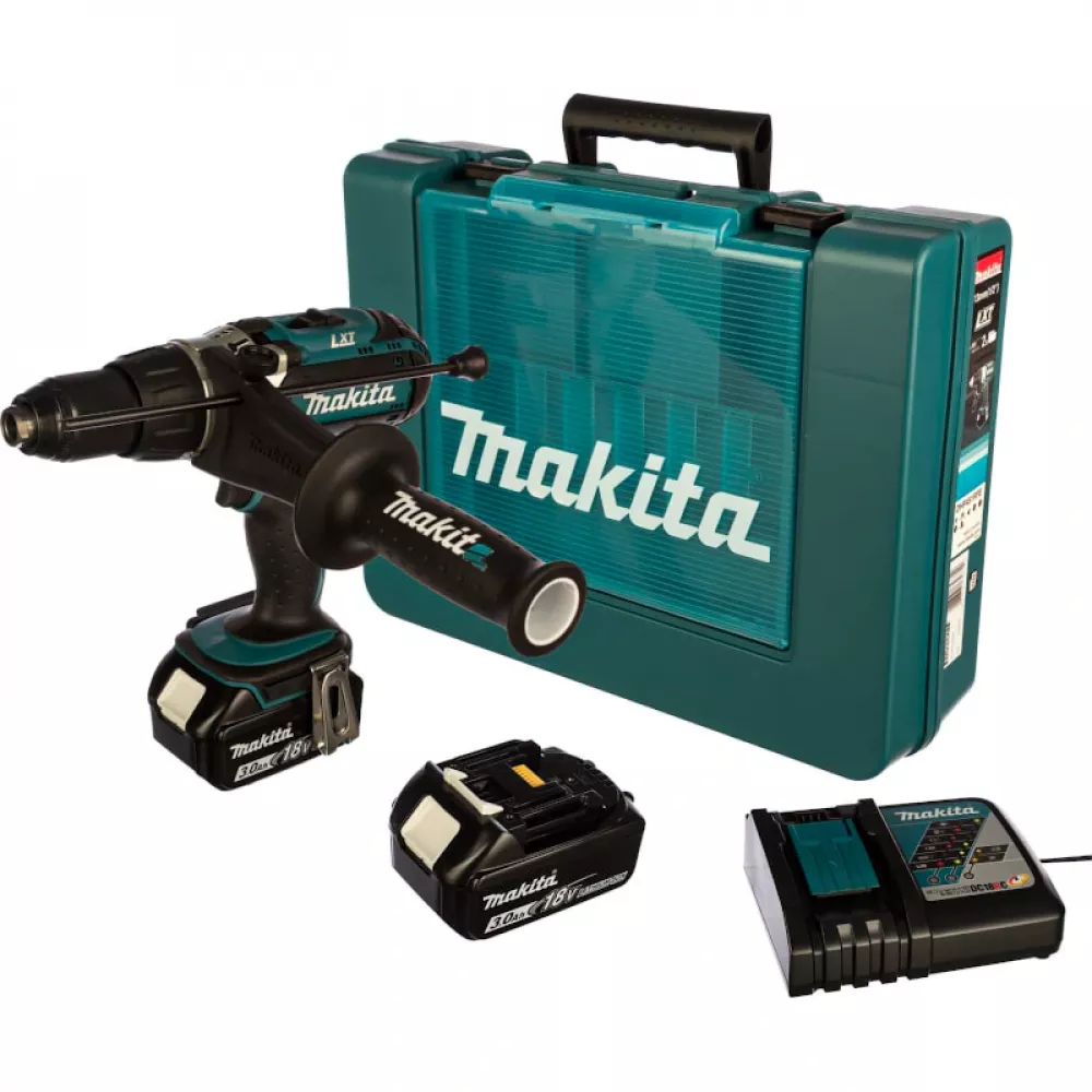 Makita DHP451RFE аккумуляторная ударная дрель-шуруповерт (2 x 3 Ач, ЗУ)