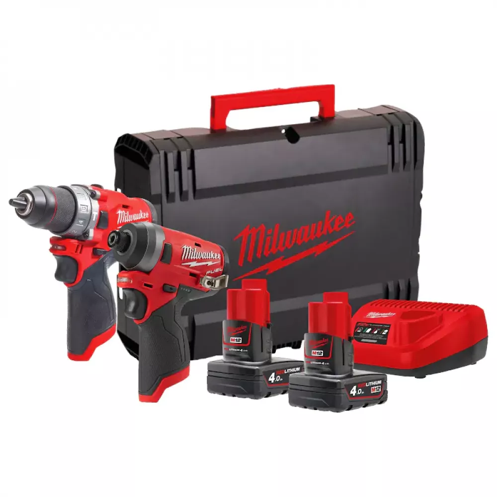 Milwaukee M12 FPP2A-402X FUE набор инструментов шуруповерт и винтоверт (2 x 4 Ач, ЗУ) 4933459808