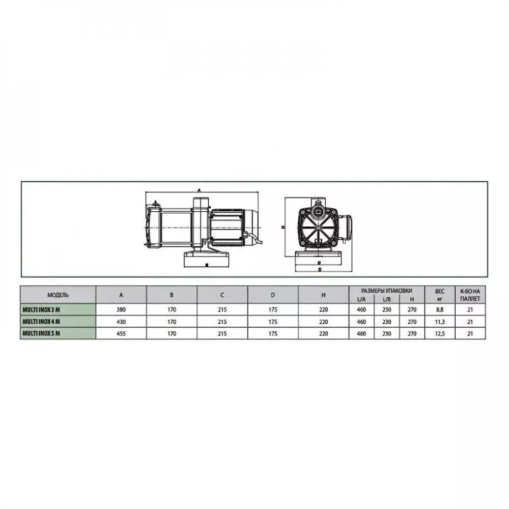 Насос самовсасывающий DAB MULTI INOX 3 M, 60122692