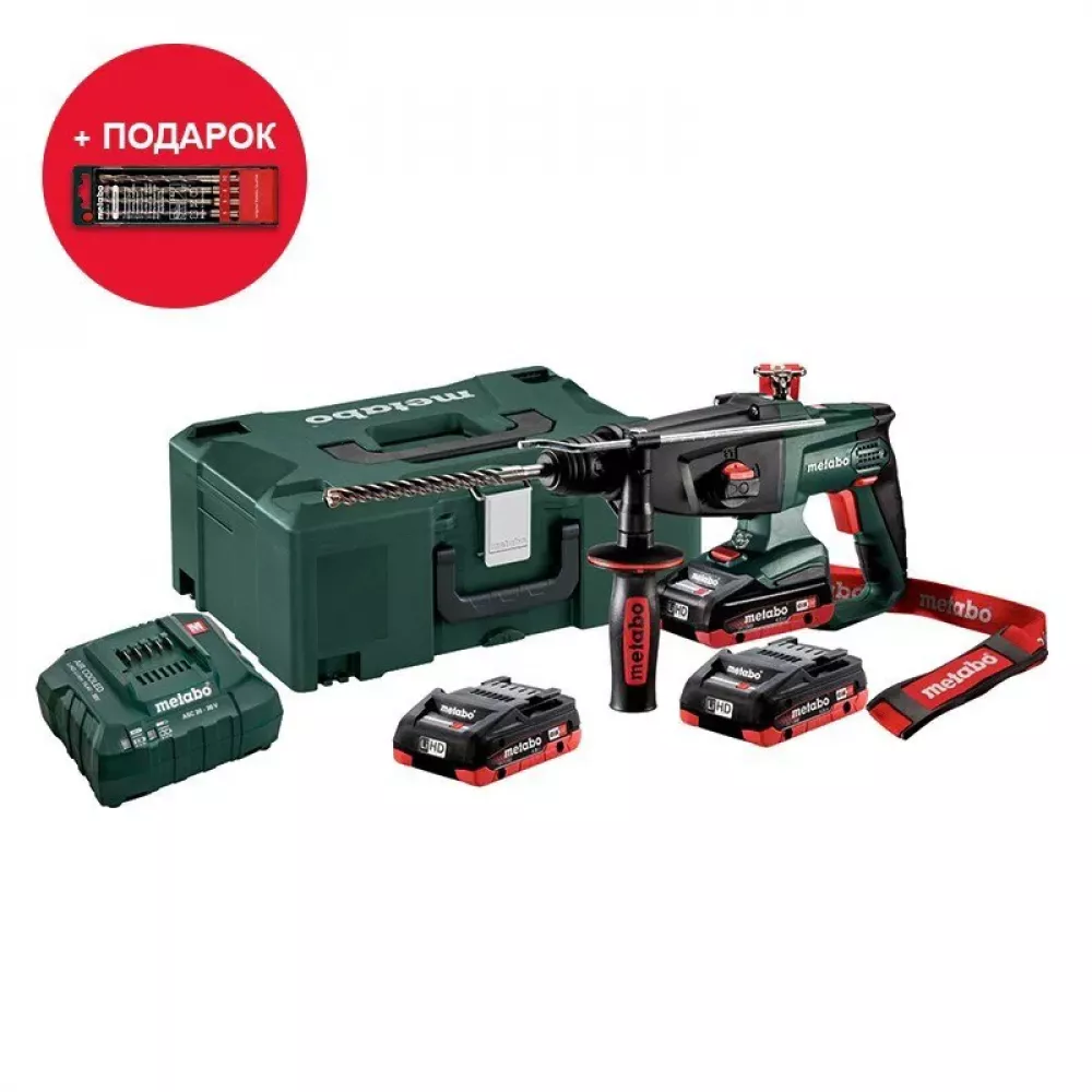 Metabo KHA 18 LTX перфоратор в кейсе 3 x 3 Ач, ЗУ 600210940