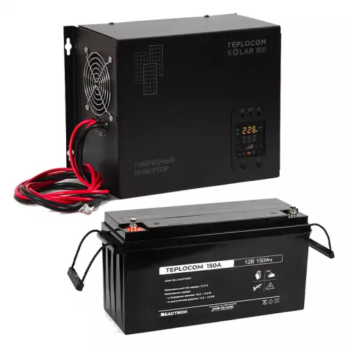 TEPLOCOM Solar 800, 150Ач источник бесперебойного питания и акб, 12379