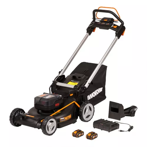 WORX WG749E аккумуляторная газонокосилка самоходная (2 x 4 Ач, ЗУ)