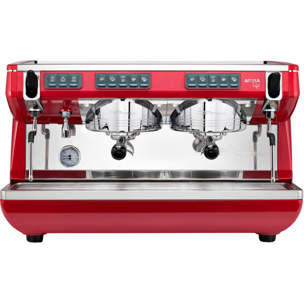 Кофемашина Nuova Simonelli Appia Life 2Gr V 220V black, white, red+economizer+high groups
