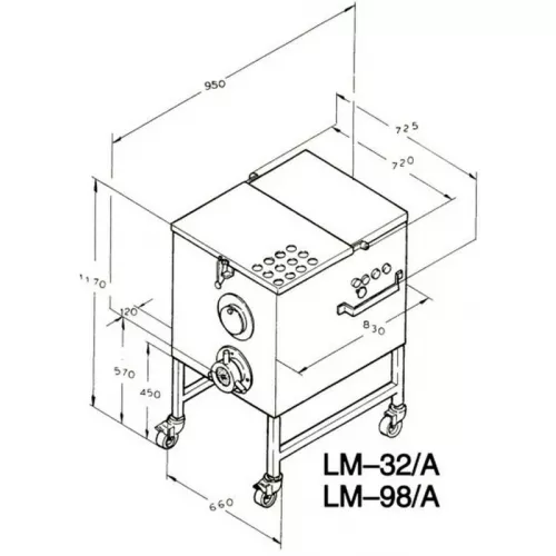Мясорубка Koneteollisuus (KT) LM-98/A (корпус чугун, шнек нержавеющая сталь, с педалью)