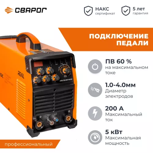 Сварог REAL TIG 200 P AC/DC E20101 сварочный инвертор tig 00000095484